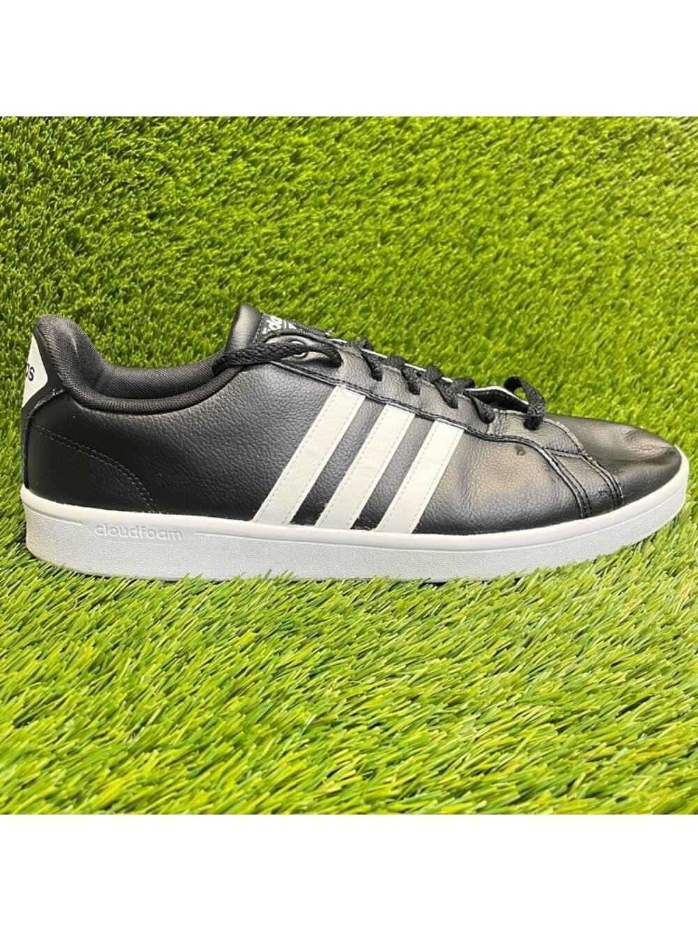 Adidas Cloudfoam Advantage Mens Size 13 Black White Walking Shoes Sneakers